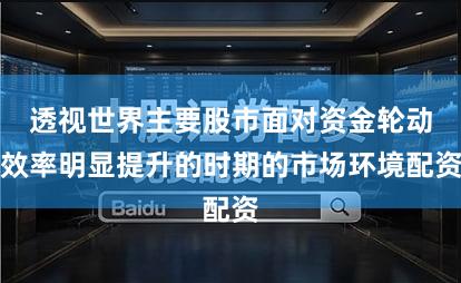 透视世界主要股市面对资金轮动效率明显提升的时期的市场环境配资